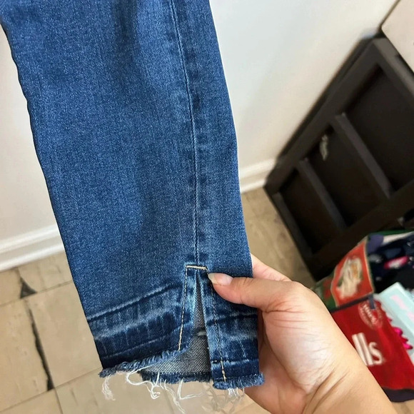 Level 99 Dark Wash Skinny Ankle Fray Jeans - Picture 5 of 5
